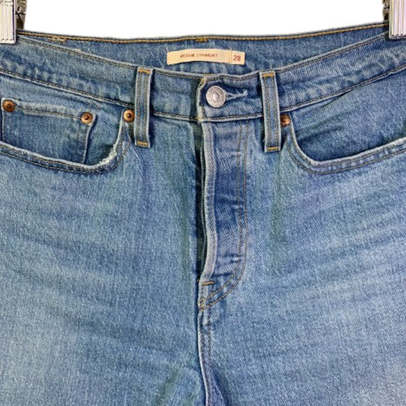 LEVI'S Denim High Rise Wedgie Straight Leg Jeans - Picture 4 of 15